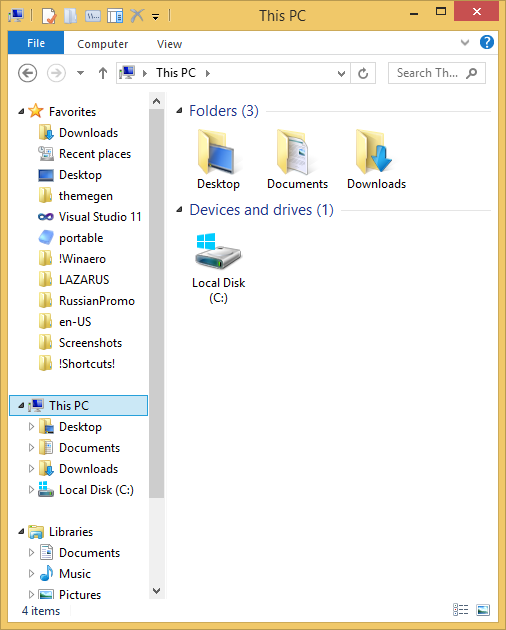 This PC less folders