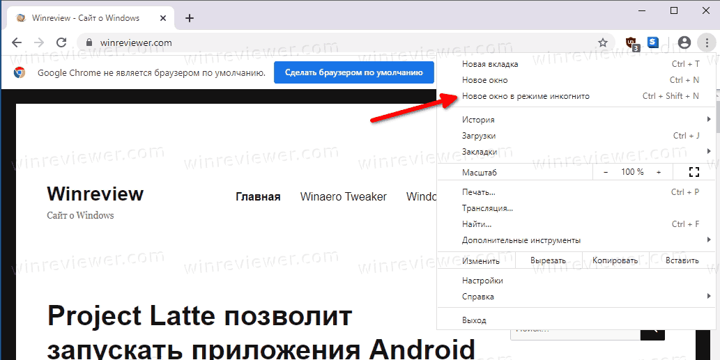 Incognito Mode Enabled In Google Chrome Ru