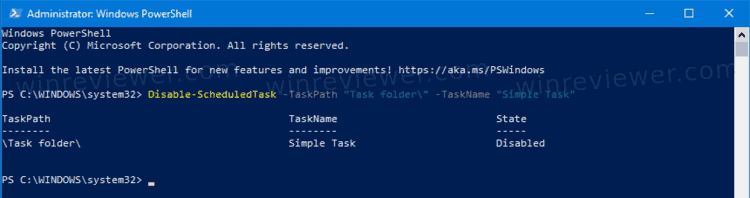 PowerShell Disable Scheduled Task