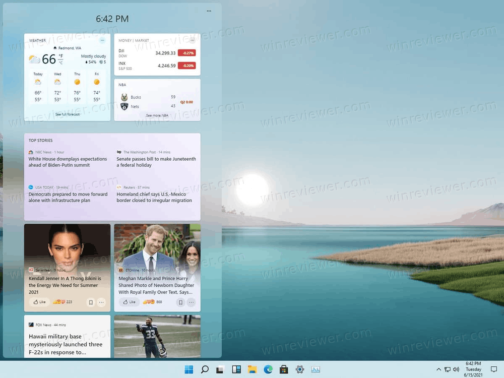Панель виджетов в Windows 11