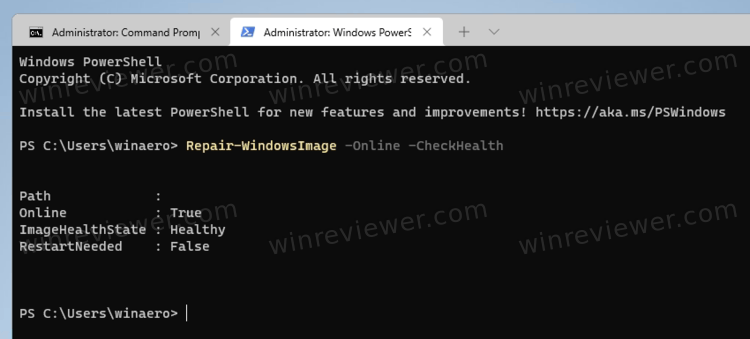 Проверка хранилища компонентов Windows в PowerShell