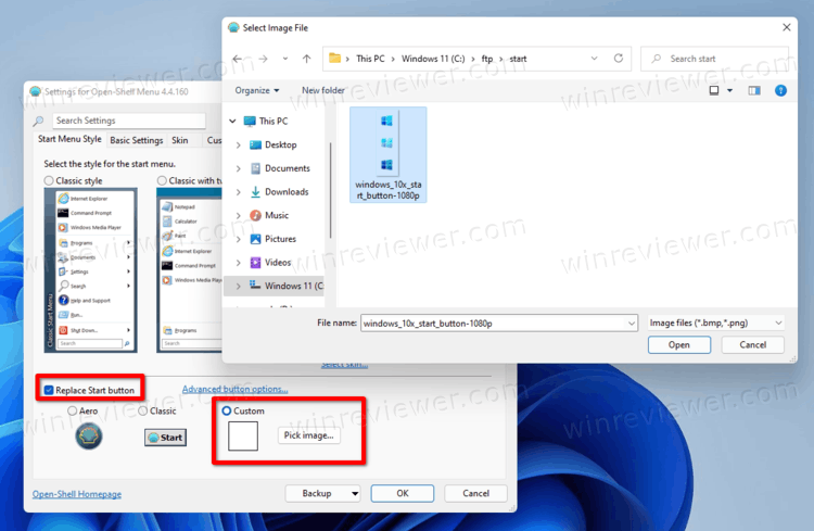 Замена кнопки Пуск на красивую иконку в Windows 11