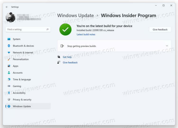 В Windows 11 отсутствуют каналы предварительной оценки