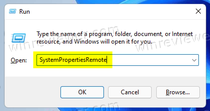 Windows 11 Выпонить SystemPropertiesRemote