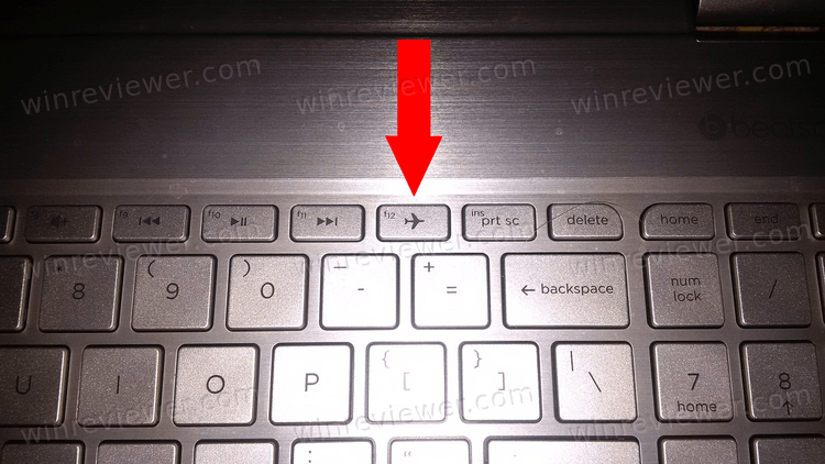 Airplane Mode Button On The Dell Laptop Keyboard