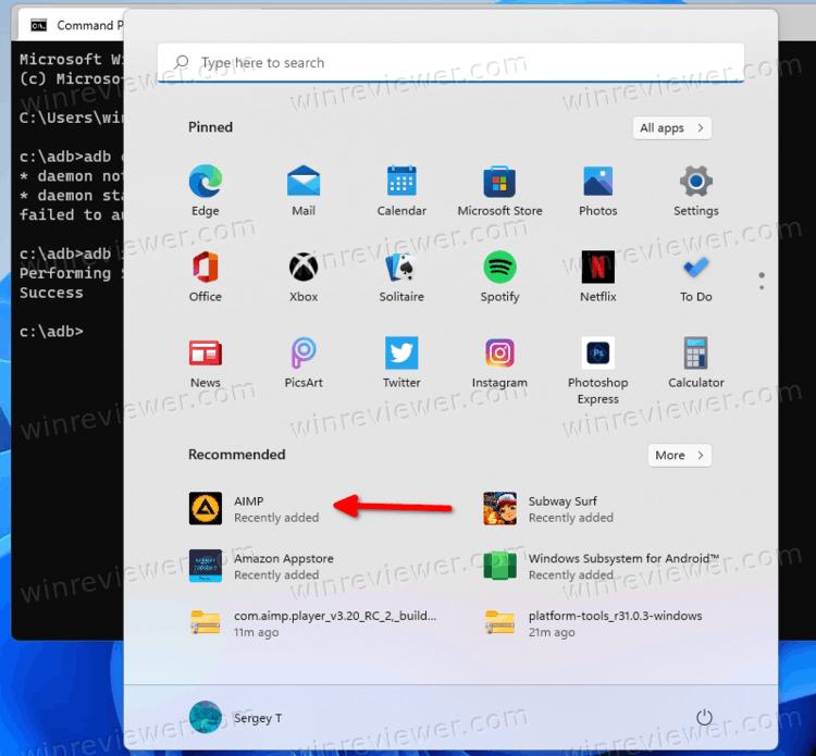 Приложение Android установлено в Windows 11