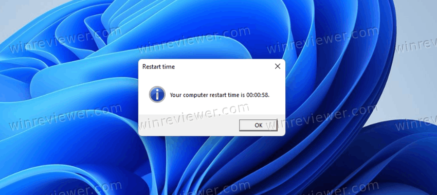 время перезагрузки Windows 11