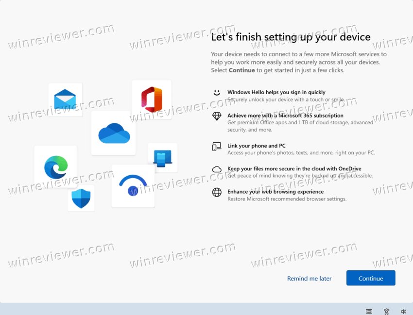 Windows 11 экран «Завершение настройки вашего устройства»
