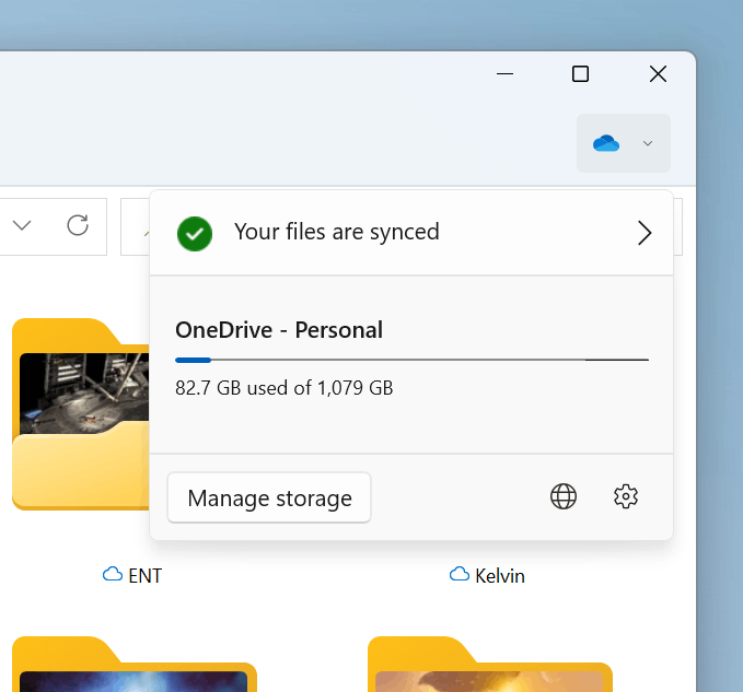 Статус синхронизации OneDrive в Проводнике