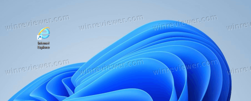 ярлык для Internet Explorer на рабочем столе Windows 11